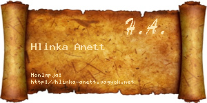 Hlinka Anett névjegykártya